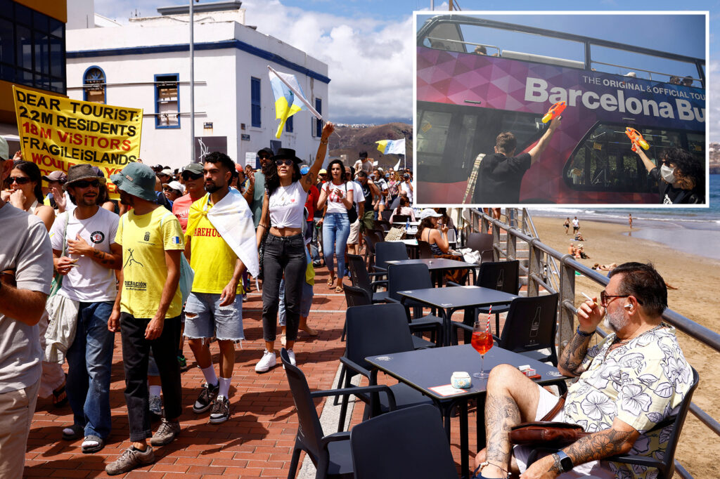 Furious Europeans are aimed at tourist buses, attractions with water weapons in protests against anticorism